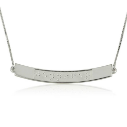 Collier Barre Incurvée Gravure Braille