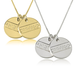 Collier Cercles avec Prénoms Gravure Braille