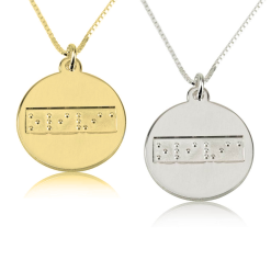 Collier Prénom avec Gravure Braille
