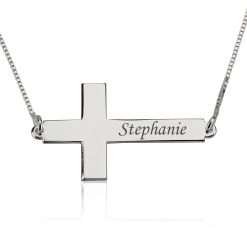 Collier Croix Horizontale avec Prénom