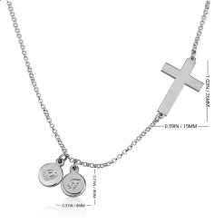 Collier Croix Latérale avec Initiales