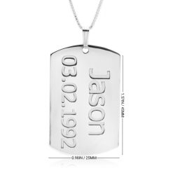 Collier Plaque Militaire avec Prénom et Date