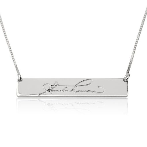Collier Barre Ecriture Manuscrite