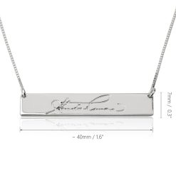 Collier Barre Ecriture Manuscrite