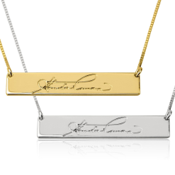 Collier Barre Ecriture Manuscrite