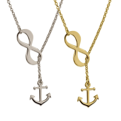 Collier Infini avec Ancre Marine
