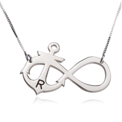 Collier Infini et Ancre Marine avec initiale