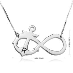 Collier Infini et Ancre Marine avec initiale