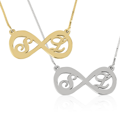 Collier Infini avec Deux Initiales