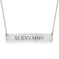 Collier Barre à Chiffres Romains Gravés