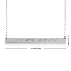Collier Barrette avec Longitude et Latitude