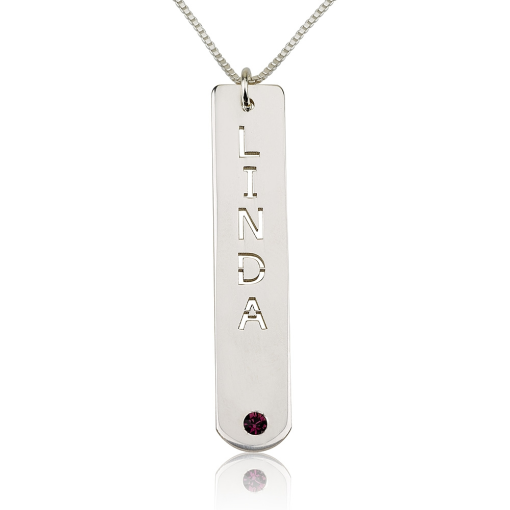 Collier Barre avec Pierre de Naissance