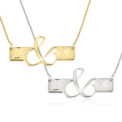 Collier Barrette avec Cœur et Initiales