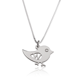 Collier Petit Oiseau avec Initiale