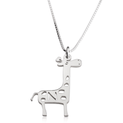 Collier Petite Girafe avec Initiale