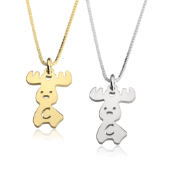 Collier Petit Caribou avec Initiale