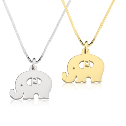 Collier Petit Éléphant avec Initiale