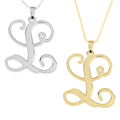 Collier Initiale Ondulée