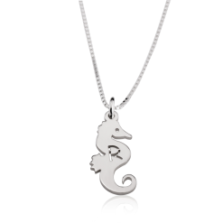 Collier Petit Hippocampe avec Initiale