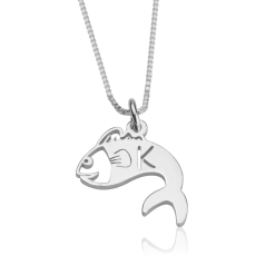 Collier Petit Poisson avec Initiale