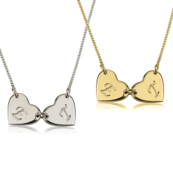 Collier de Cœurs Reliés avec Initiales
