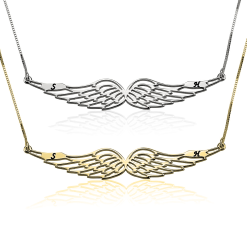 Collier Ailes d'Ange avec Initiales