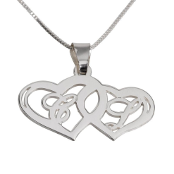 Collier Deux Cœurs avec Initiales