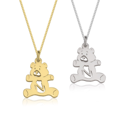 Collier Petit Ours avec Initiale