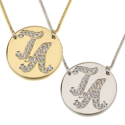 Collier Initiales avec Zirconium