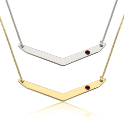 Collier Chevron avec Pierre de Naissance