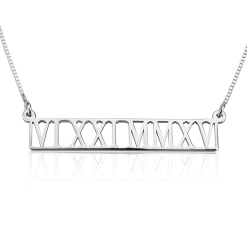 Collier Barrette avec Chiffres Romains Découpés