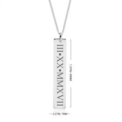 Collier Barrette Verticale à Chiffres Romains