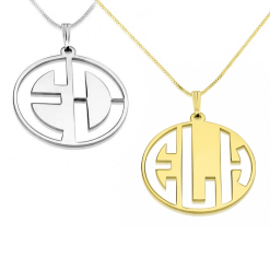Collier Monogramme Lettres Capitales Découpées