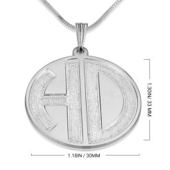 Collier Monogramme Brossé Deux Lettres Capitales