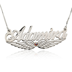 Collier Ailes d'Ange avec Pierre de Naissance