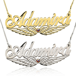 Collier Ailes d'Ange avec Pierre de Naissance