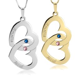 Collier Cœurs Entrelacés Personnalisés