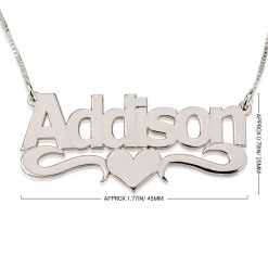 Collier Prénom Caractères Gras avec Cœur