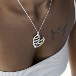Collier Cœur pour Mamans avec Pierre de Naissance