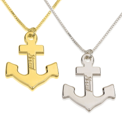 Collier Ancre Marine Personnalisée