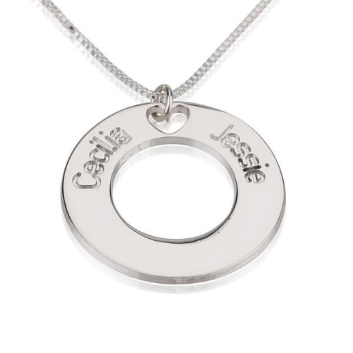 Collier Cercle avec Deux Prénoms