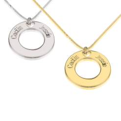 Collier Cercle avec Deux Prénoms
