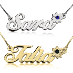 Collier Prénom avec Fleur