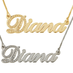 Collier Prénom avec Initiale en Zirconium