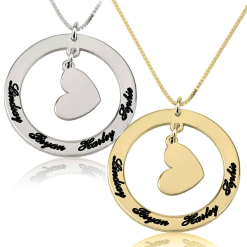 Collier Cercle Prénoms et Cœur