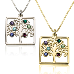 Collier Arbre de Vie Carré