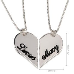 Collier Cœur Séparable Personnalisable