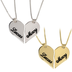 Collier Cœur Séparable Personnalisable