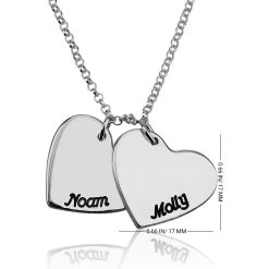 Collier Deux Cœurs Gravés