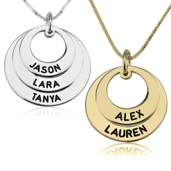 Collier Cercles Gravés pour Mamans